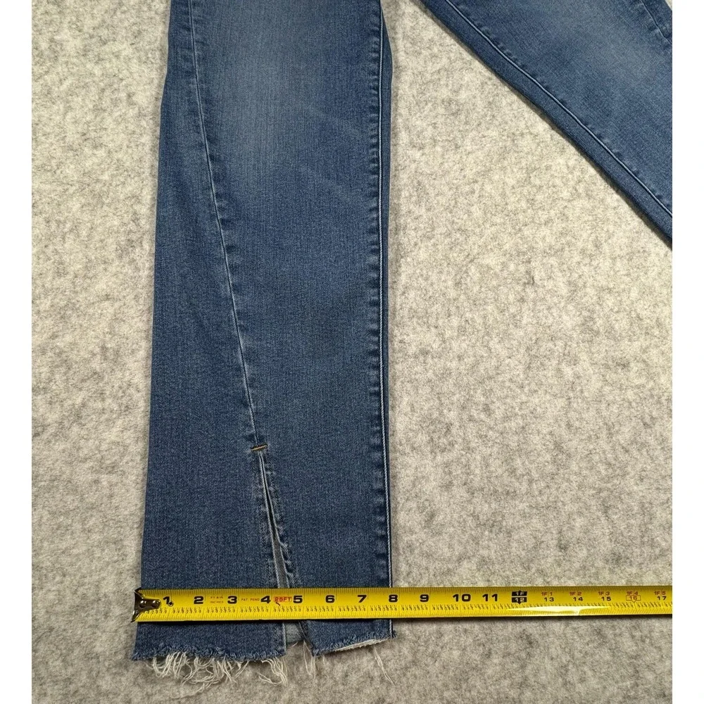 Good American Good Boy Jeans Womens 8/29 Blue Med Wash Stretch Raw Hem